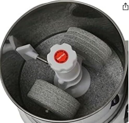 Premier Compact Table Top Wet Grinder with Atta Kneader and Coconut Scrapper -110volts 2 Ltrs white color