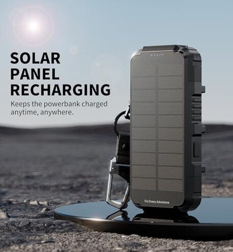 Dexnor Solar Charger Power Bank 27,000mAh, 65W PD3.0 & QC3.0 Fast Charging Powerbank External Battery Pack Portable Wireless Chargers with Flashlight and Carabiner, Compatible with MagSafe & Qi