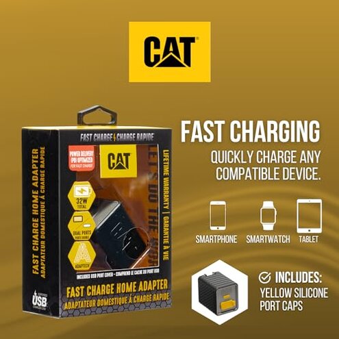 USB Charger, Black, Gray, 6.4 A, Type C