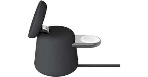 Belkin 2-in-1 MagSafe Wireless Charging Dock 15W Fast Charge iPhone Charger Compatible with iPhone 17, 16, 15, and 14 Series, AirPods, Pixel 10, and Other MagSafe Enabled Devices, PSU Included - Black
