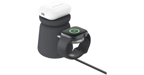 Belkin 2-in-1 MagSafe Wireless Charging Dock 15W Fast Charge iPhone Charger Compatible with iPhone 17, 16, 15, and 14 Series, AirPods, Pixel 10, and Other MagSafe Enabled Devices, PSU Included - Black