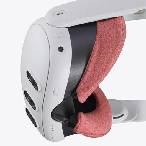 VR Cover for Meta Quest 3 - Washable Hygienic Cotton Cover (Dark Red, 2pcs)