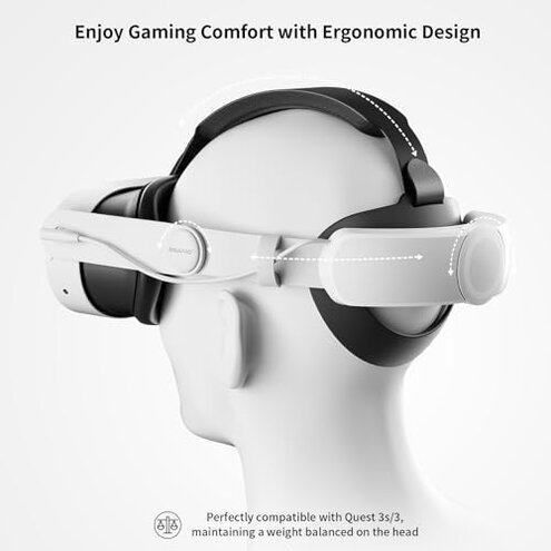 ANNAPRO Battery Head Strap Compatible with Meta Quest 3S/Quest 3/3S Xbox Edition, Elite Strap with 6500mAh Battery Fast Charging for Meta Quest 3S/3 Accessories, Enhance Comfort Extend Playtime, White