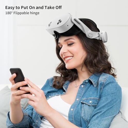 ANNAPRO Battery Head Strap Compatible with Meta Quest 3S/Quest 3/3S Xbox Edition, Elite Strap with 6500mAh Battery Fast Charging for Meta Quest 3S/3 Accessories, Enhance Comfort Extend Playtime, White