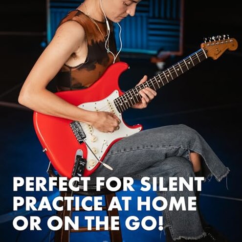 Fender Mustang Micro Plus Headphone Amplifier Bundle with 12-Pack Picks and Austin Bazaar Instructional Video