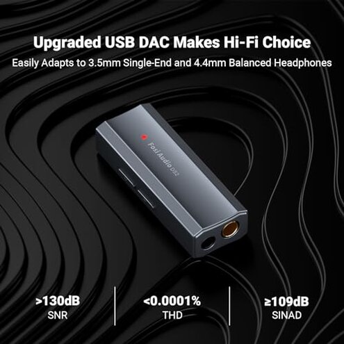 Fosi Audio DS2 USB C to AUX Headphone Amp DAC Dongle 3.5mm Jack Audio Portable Amplifier Dual Output DSD256 4.4mm Balanced High Resolution CS43131 for iPhone 15 Pro Max Plus iPad Android Phone