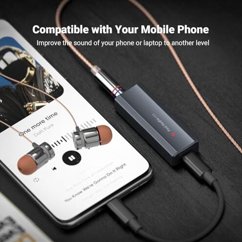 Fosi Audio DS2 USB C to AUX Headphone Amp DAC Dongle 3.5mm Jack Audio Portable Amplifier Dual Output DSD256 4.4mm Balanced High Resolution CS43131 for iPhone 15 Pro Max Plus iPad Android Phone