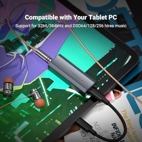 Fosi Audio DS2 USB C to AUX Headphone Amp DAC Dongle 3.5mm Jack Audio Portable Amplifier Dual Output DSD256 4.4mm Balanced High Resolution CS43131 for iPhone 15 Pro Max Plus iPad Android Phone