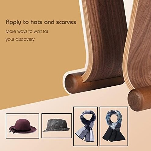 SAMDI Wood Headphone Stand, Headphone Holder Wood Headset Stand Compatible for Sony, Bose, Shure, Jabra, JBL, AKG Gaming Headphones Display et. (Walnut)