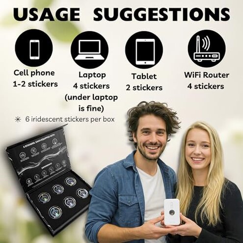 BioHarmonize Phone EMF Harmonizing Stickers &mdash; Multifaceted Neutralizer with Patented Quantum Technology & Natural Minerals | Pack of 6