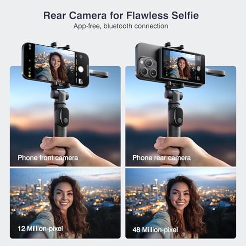 Vlog Selfie Monitor Screen, Magnetic Phone Vlog Selfie Monitor Screen 4K 60fps Bluetooth Remote, Back Camera Monitor for Vlog Live Stream TikTok, Compatible with iPhone & Android