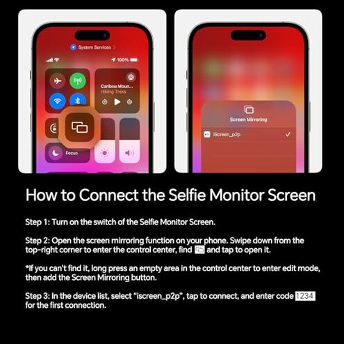 Vlog Selfie Monitor Screen for iPhone & Android,Magnetic Phone Back Camera Selfie Monitor Screen for Vlog Live Stream TikTok,Built-in Speaker,Built-in shutter button,7-hour long battery life (Update)