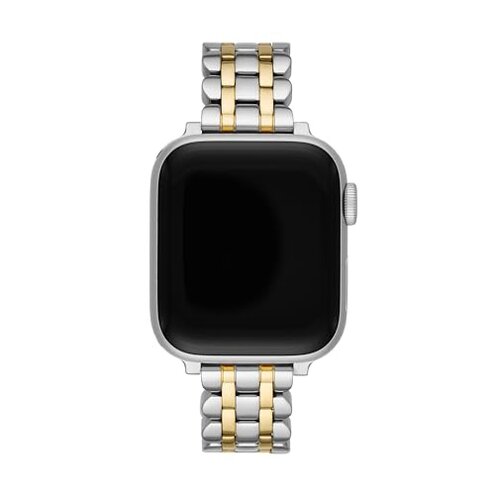 kate spade new york stainless steel band for 38/40/41mm apple watch series 1-6, color: silver/gold, silver