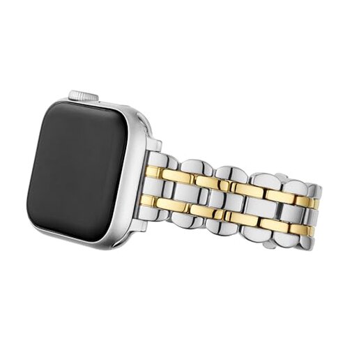kate spade new york stainless steel band for 38/40/41mm apple watch series 1-6, color: silver/gold, silver
