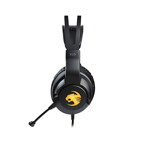 ROCCAT Elo 7.1 USB PC Gaming Headset, Surround Sound with AIMO RGB Lighting, Wired Computer Headphones, Detachable Noise Cancelling Microphone, Lightweight, 50mm Drivers, Black