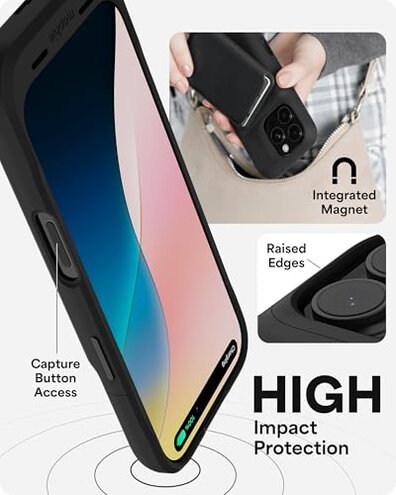 Mophie Juice Pack Battery Case for iPhone 16 Pro Max - Slim Charging Case, Magnetic Back for Wallets & Mounts, +50% Extra Battery Life, Enhanced 6-Foot Drop Protection, Sustainable Material, Black