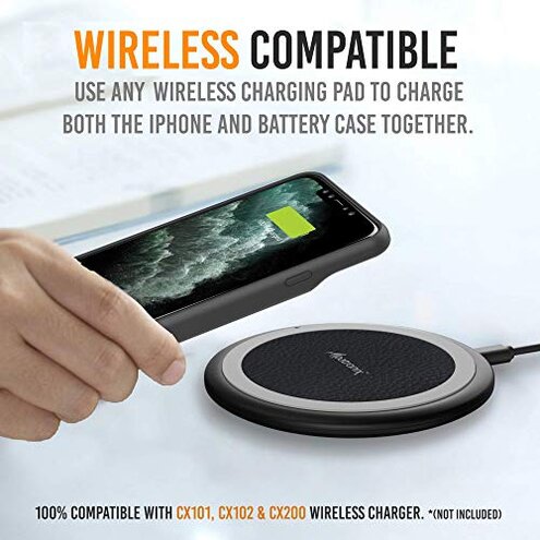 Alpatronix Battery Case for iPhone 12 Mini and iPhone13 Mini (5.4 inch), Slim Portable Protective Extended Charger Cover with Wireless Charging, Lightning Input, CarPlay - Matte Black