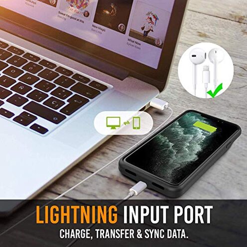 Alpatronix Battery Case for iPhone 12 Mini and iPhone13 Mini (5.4 inch), Slim Portable Protective Extended Charger Cover with Wireless Charging, Lightning Input, CarPlay - Matte Black