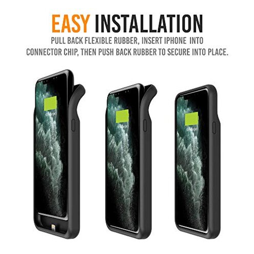 Alpatronix Battery Case for iPhone 12 Mini and iPhone13 Mini (5.4 inch), Slim Portable Protective Extended Charger Cover with Wireless Charging, Lightning Input, CarPlay - Matte Black