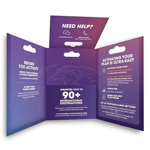 $39/mo. Ultra Mobile Prepaid Phone Plan with Unlimited Talk, Text, & 24GB of 5G &bull; 4G LTE Data for 1 Month (3-in-1 SIM Card Kit)