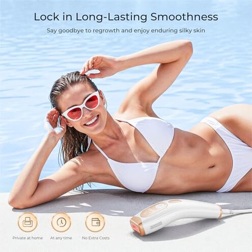 Finequin Laser Hair Removal, IPL Laser Hair Removal for Women and Men Permanent, Hair Removal Device with 3.0 IPL Red Light Wave, Home Laser Hair Removal Device for Facial Legs Armpits Bikini Body Use